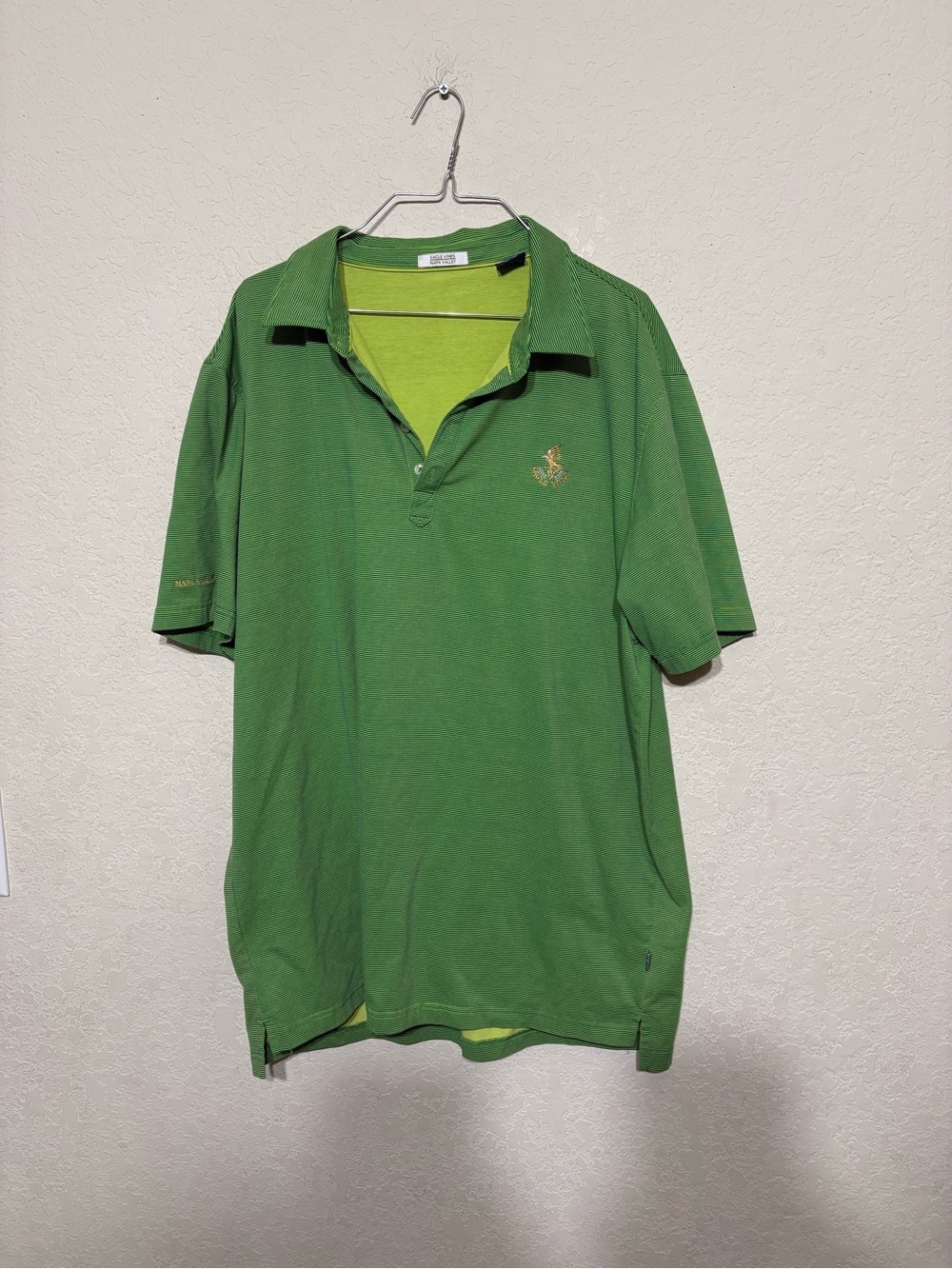 Napa Valley Men's Green Short-Sleeve Polo Eagle Vines golf course